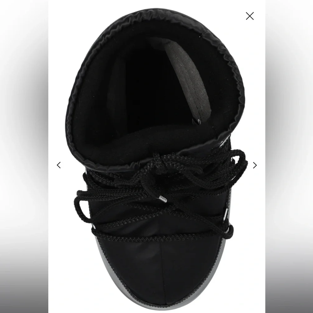 Moon Boot ICON LOW GLANCE BLACK SATIN BOOTS - Picture 3 of 13